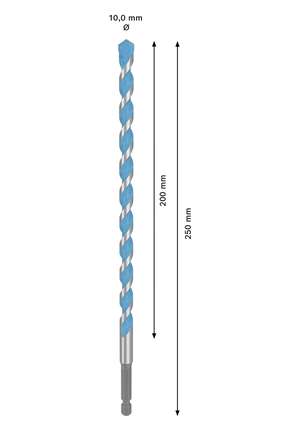 Bosch EXPERT HEX-9 multifunkciós építőipari fúrószár, 10 mm átmérőjű.